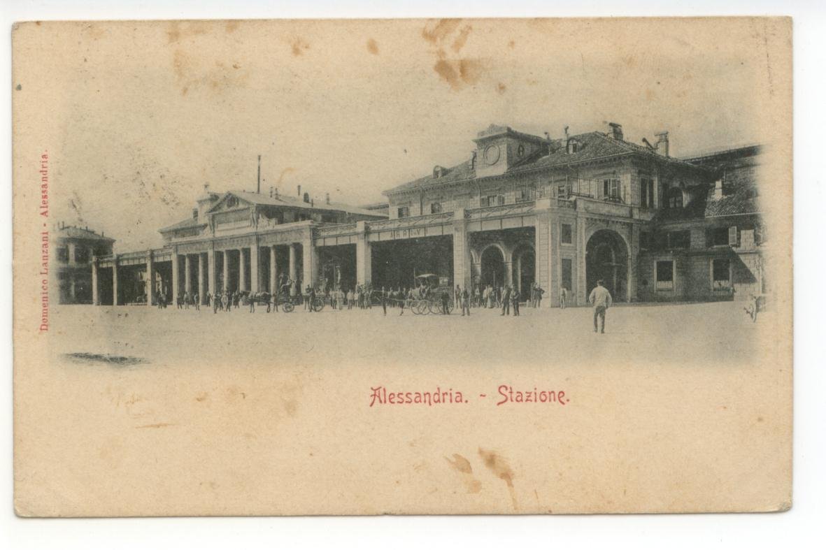 Cartolina Alessandria Stazione 1906 viaggiata