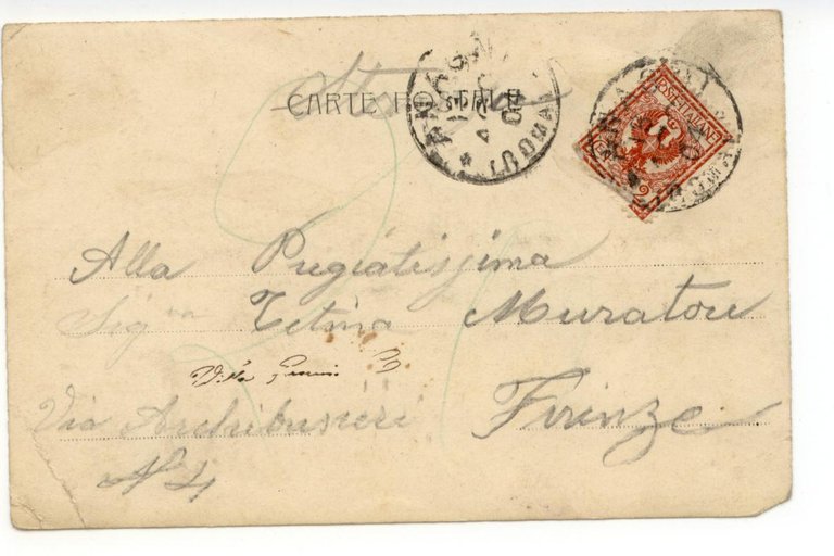 Cartolina Anagni Porta Gerere 1904 viaggiata Frosinone