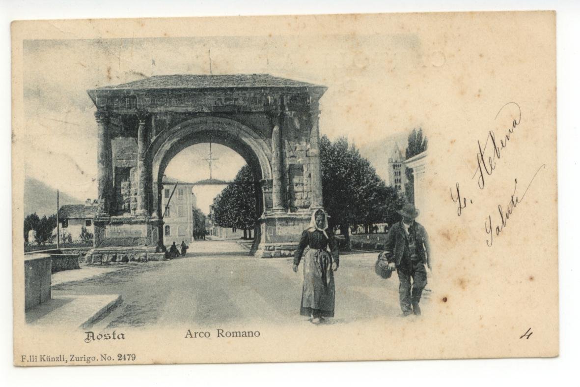 Cartolina Aosta Arco Romano viaggiata