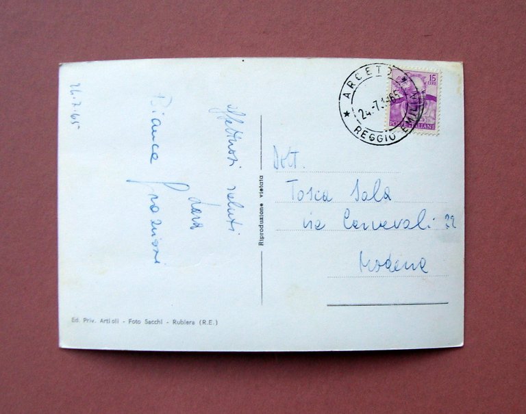 Cartolina Arceto Reggio Emilia Chiesa Parrocchiale 1965 viaggiata animata | Immagine Gallery 2