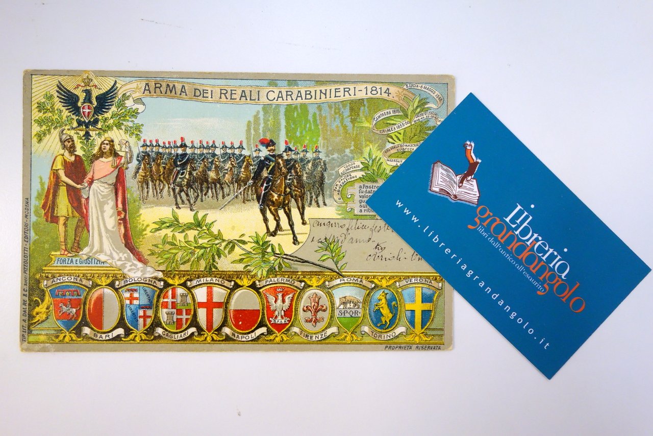 Cartolina Arma dei Reali Carabinieri 1814 viaggiata 1904