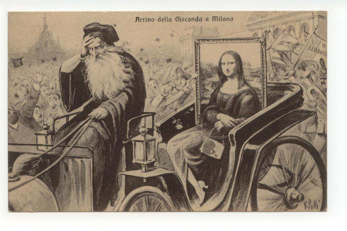 Cartolina Arrivo della Gioconda A Milano