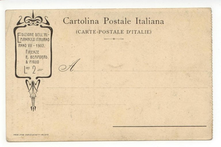 Cartolina Augura felice il nuovo anno 1902 non viaggiata Almanacco …