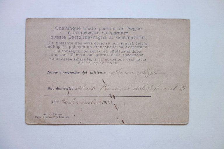 Cartolina Augurale Auguri Sinceri Poste Bellosguardo Bentivoglio 1901 Rara