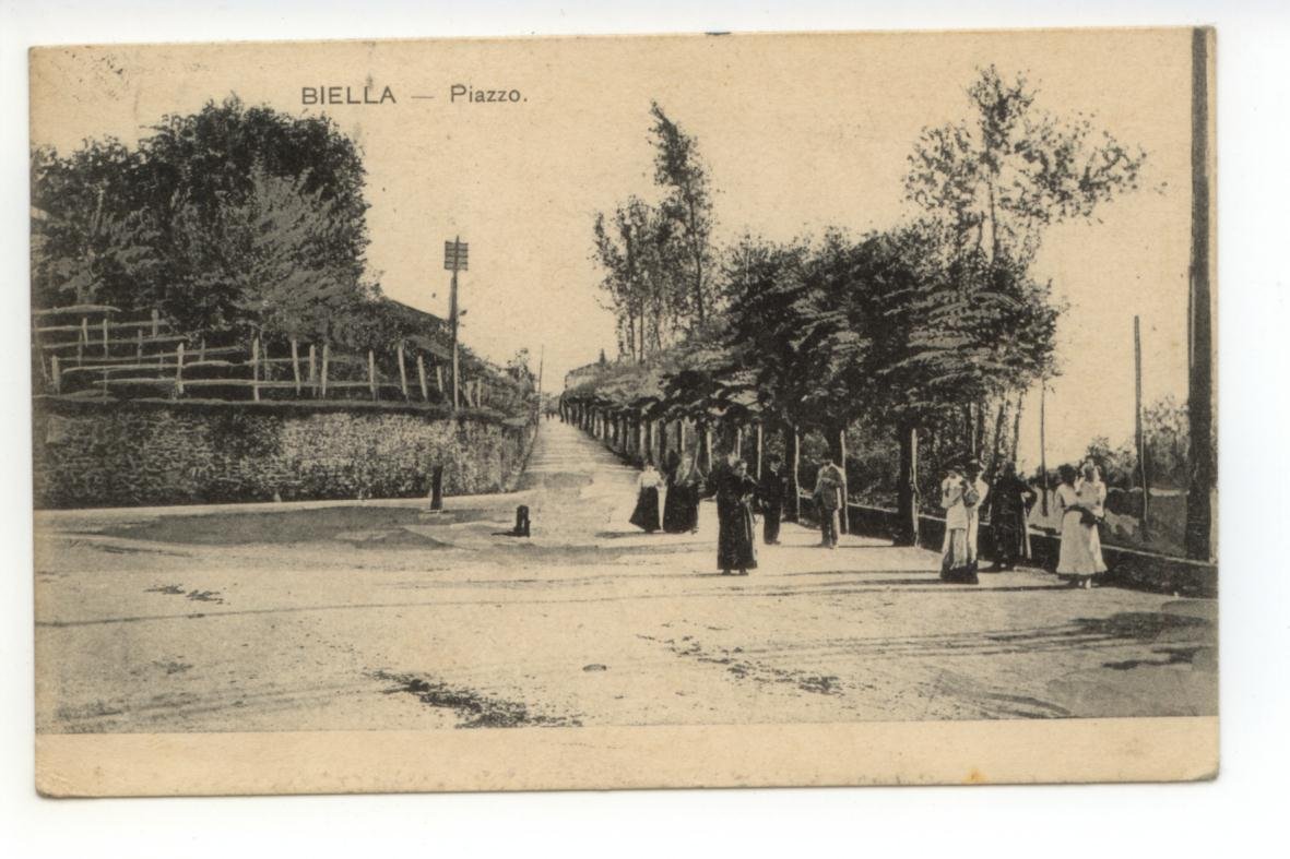 Cartolina Biella Piazzo 1907 viaggiata