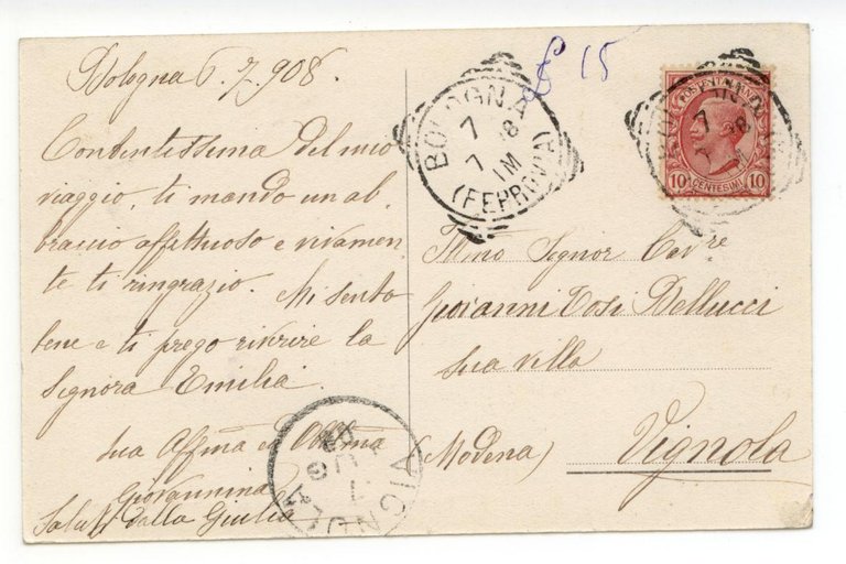 Cartolina Bologna Via Indipendenza Palazzo dell' Eden e Scalea 1908 …