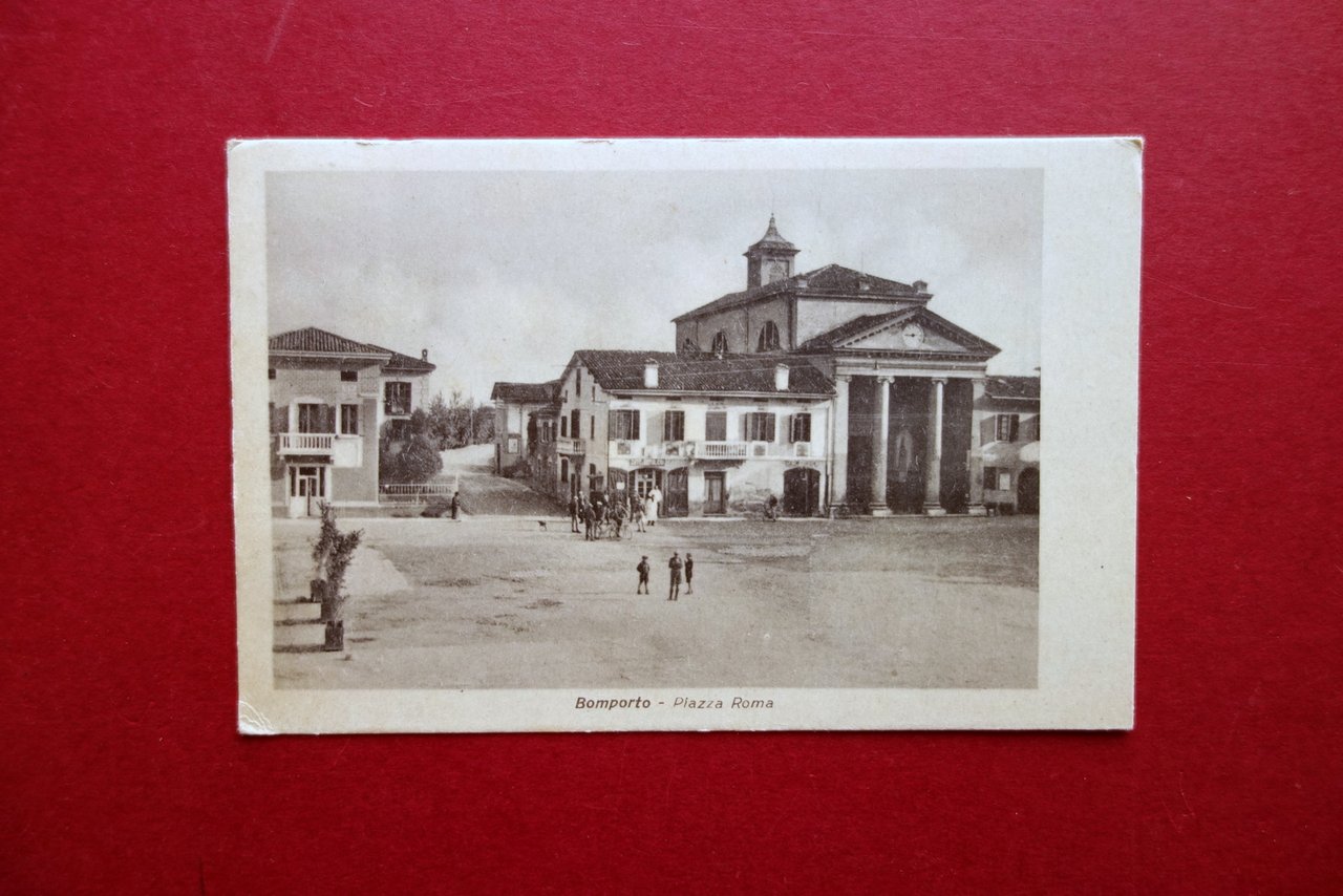 Cartolina Bomporto Modena Piazza Roma Animata Viaggiata 1937 Ed. Bertelli …