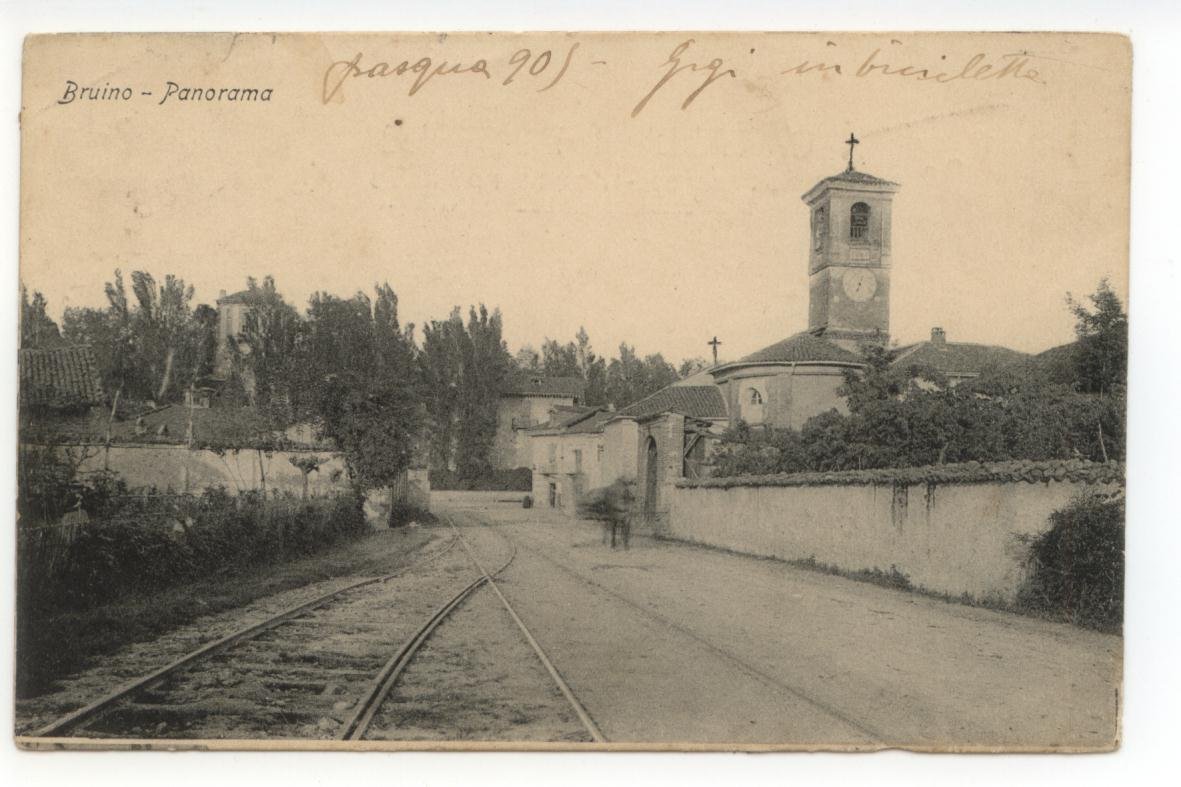 Cartolina Bruino Panorama 1905 viaggiata Torino