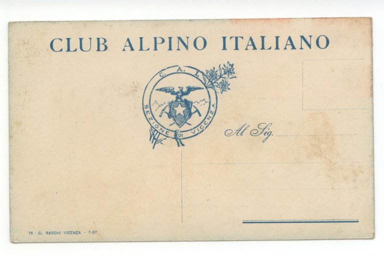 Cartolina C. A. I. Club Alpino Italiano Vicenza non viaggiata …