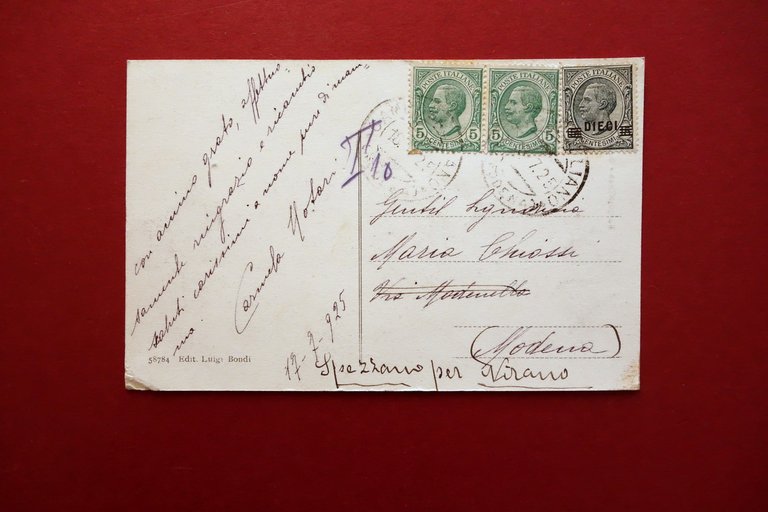 Cartolina Campogalliano Modena Corso Giuseppe Garibaldi Viaggiata 1925