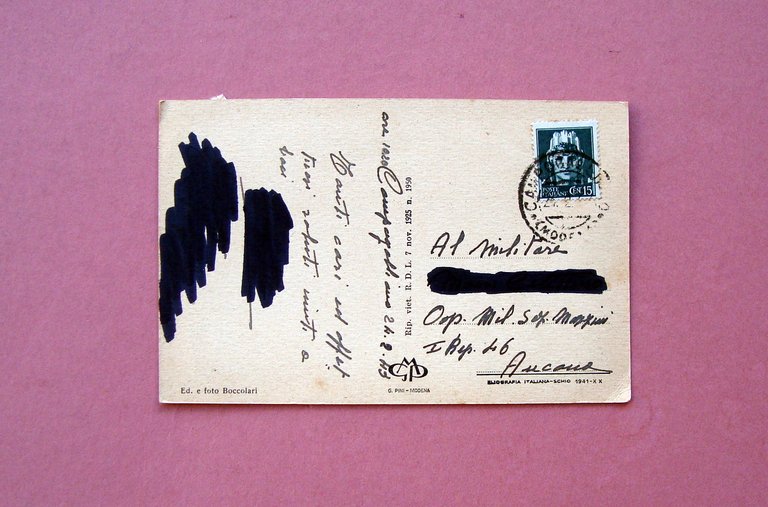 Cartolina Campogalliano Piazza Grande 1943 viaggiata | Immagine Gallery 2