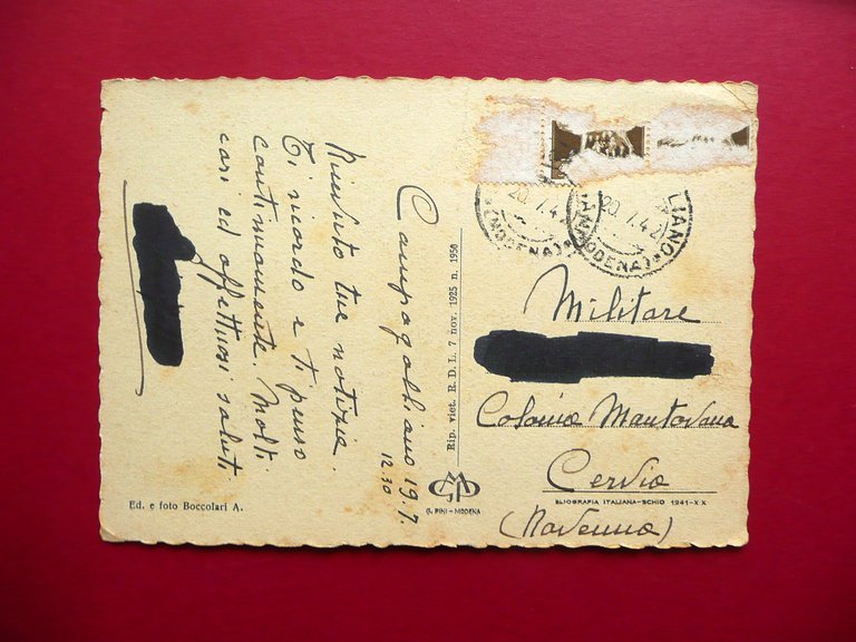 Cartolina Campogalliano Viale Enrico Ricchi 1942 Viaggiata Modena