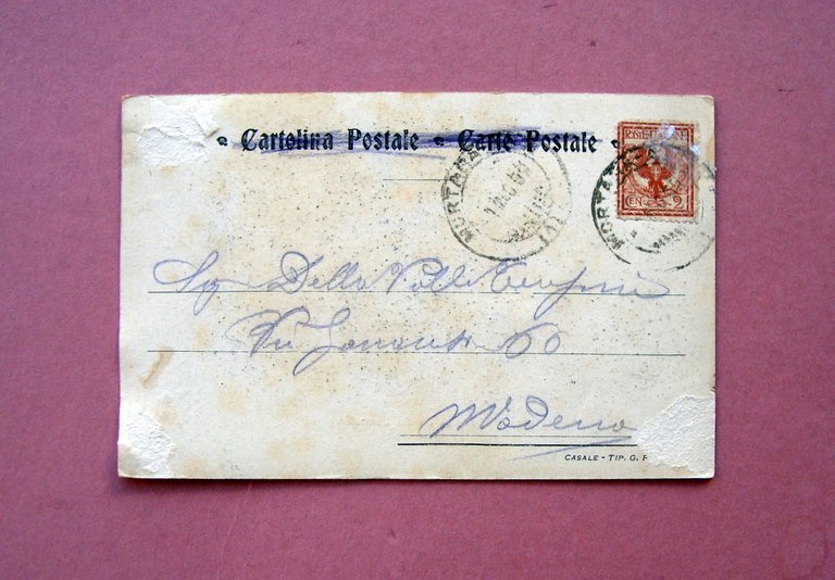 Cartolina Candia Lomellina Piazza San Carlo animata viaggiata | Immagine Gallery 2