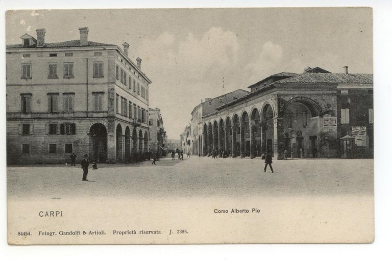 Cartolina Carpi Corso Alberto Pio 1911 viaggiata