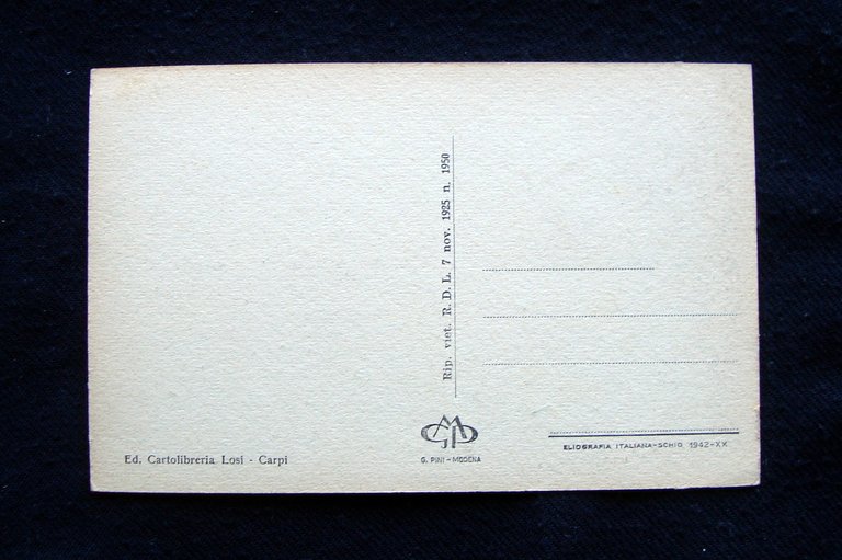 Cartolina Carpi Viale della Stazione 1942 Pini Modena