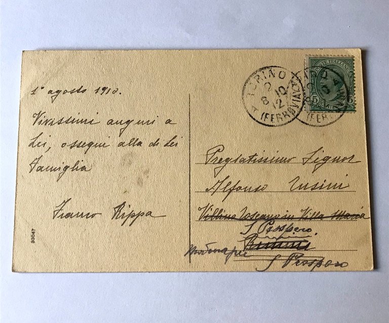 Cartolina Casalborgone Est Viaggiata 1910