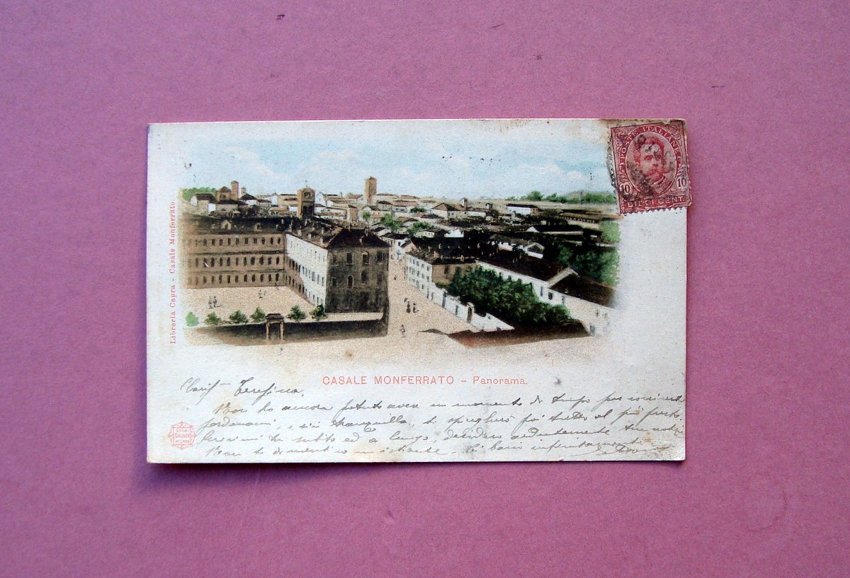 Cartolina Casale Monferrato Panorama 1901 viaggiata | Immagine principale