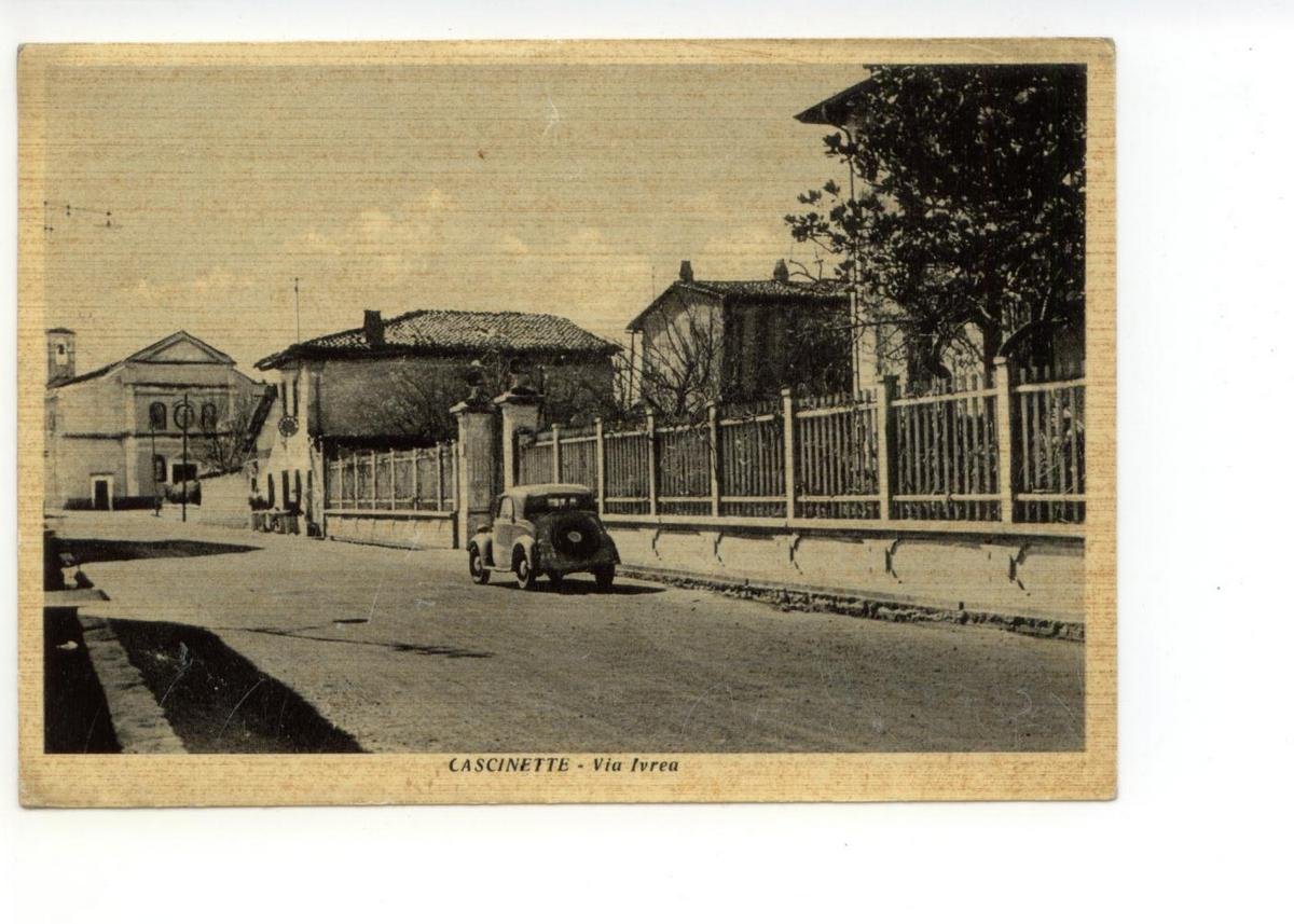 Cartolina Cascinette Via Ivrea 1956 viaggiata Torino auto