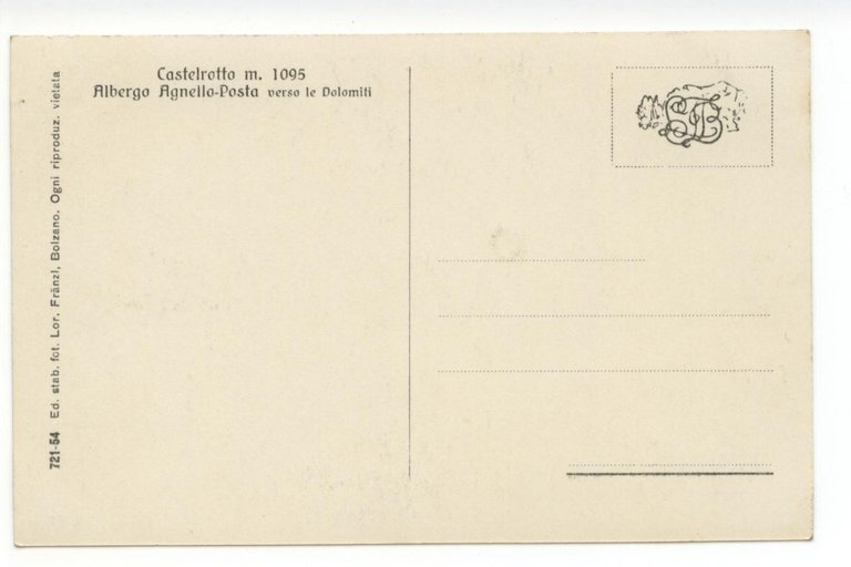 Cartolina Castelrotto Albergo Agnello Posta non viaggiata Bolzano | Immagine Gallery 2