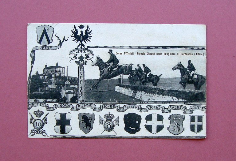 Cartolina Cavalleggeri Vicenza Corse Brughiera Pordenone Udine non vg primi … | Immagine Gallery 1