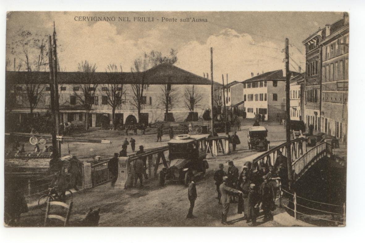 Cartolina Cervignano nel Friuli Ponte sull' Aussa non viaggiata Udine …