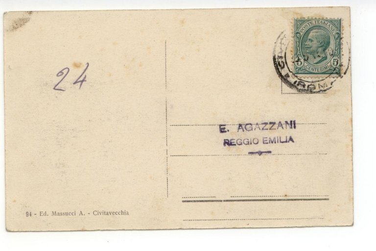 Cartolina Civitavecchia Imbarco della Sardegna e Panorama 1915 viaggiata nave