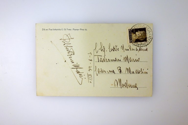 Cartolina Colonia Marina MVSN Pescara Sala Convegno Viaggiata 1934 | Immagine Gallery 2