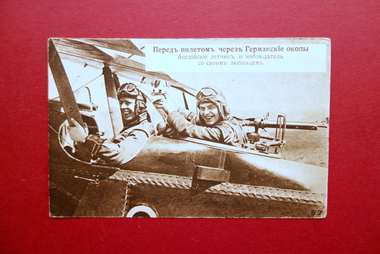 Cartolina Corpo di Spedizione Italiano Marmarica Arkangelo Russia 1918 Aviazione