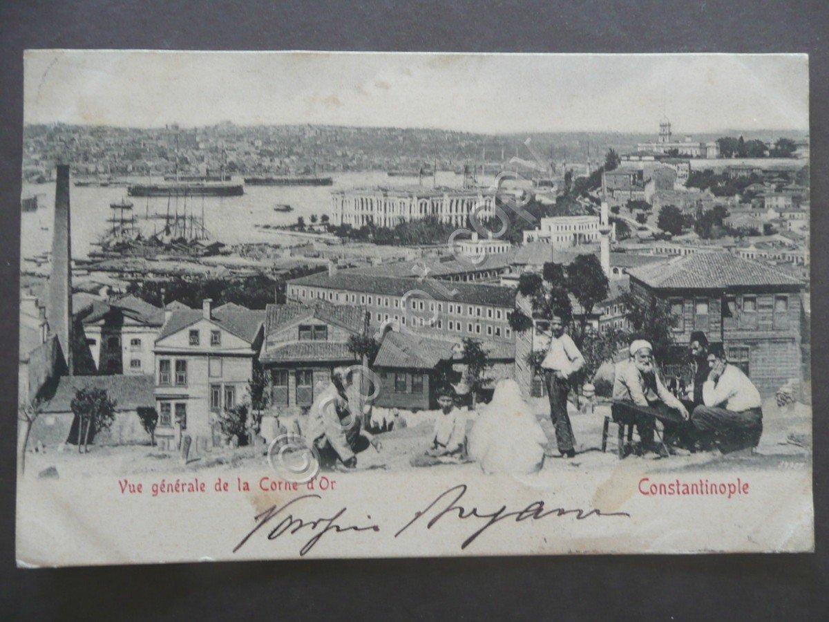 Cartolina Costantinople Vue Generale Corne d'Or Viaggiata Posta Francese 1902 | Immagine principale