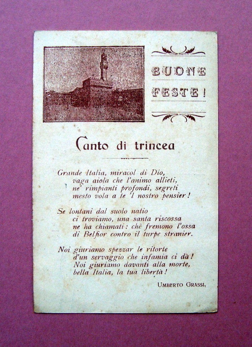 Cartolina del Soldato Canto di Trincea Umberto Grassi viaggiata 4 … | Immagine principale