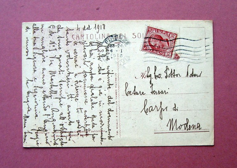 Cartolina del Soldato Canto di Trincea Umberto Grassi viaggiata 4 … | Immagine Gallery 2