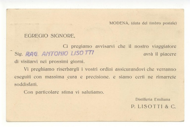 Cartolina Delsa Liquore da Dessert P. Lisotti Modena 1931 viaggiata | Immagine Gallery 2