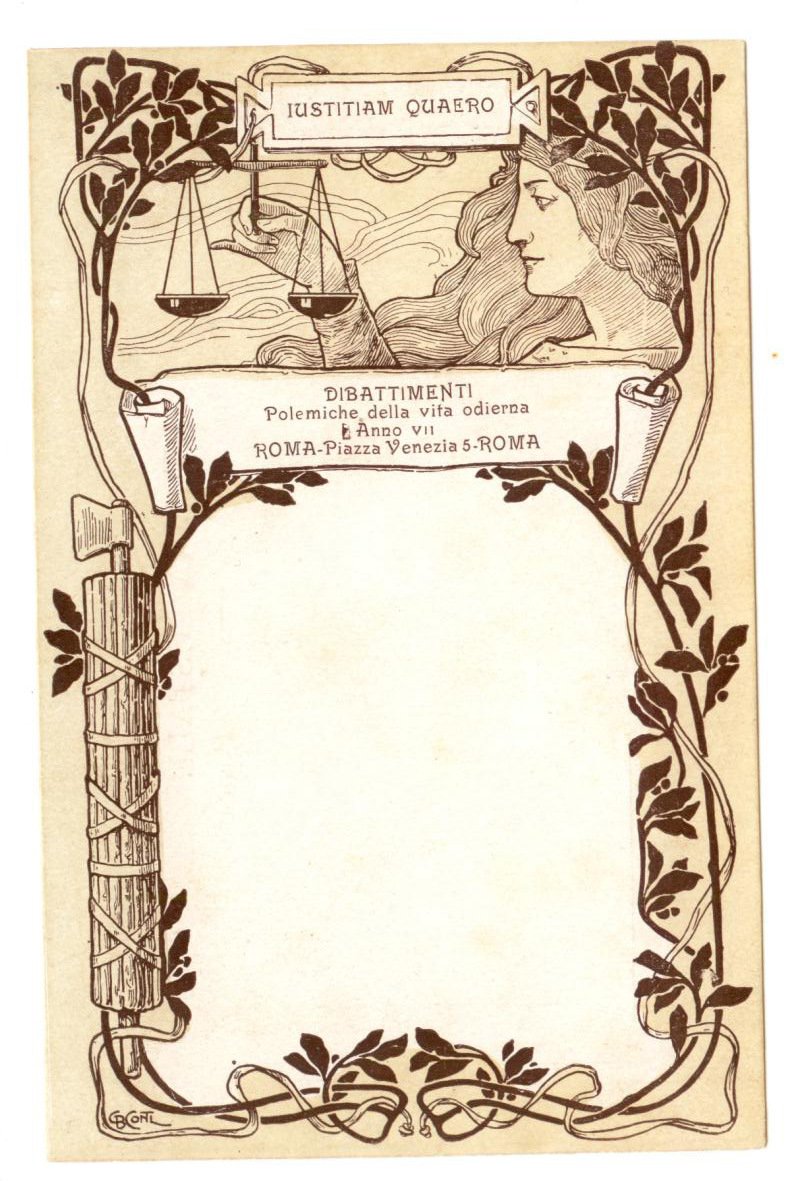 Cartolina Dibattimenti Iustitiam Quaero Polemiche Della Vita non viaggiata