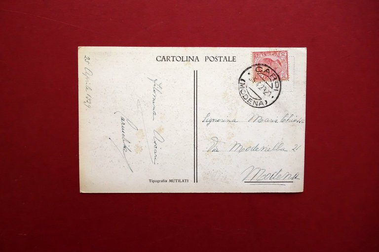 Cartolina Diocesi di Carpi 1∞ Congresso Eucaristico Nasalli Pranzini Pio …