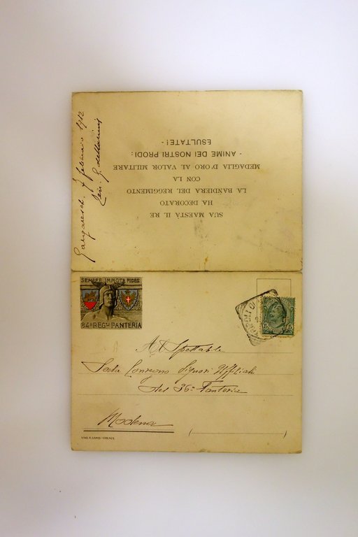 Cartolina Doppia 84° Reggimento Fanteria Caduti Sciara Zavia Viaggiata 1912