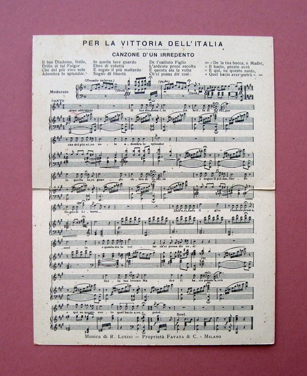 Cartolina doppia Avanti Savoia Canzone d'un irredento testo musica non … | Immagine Gallery 2