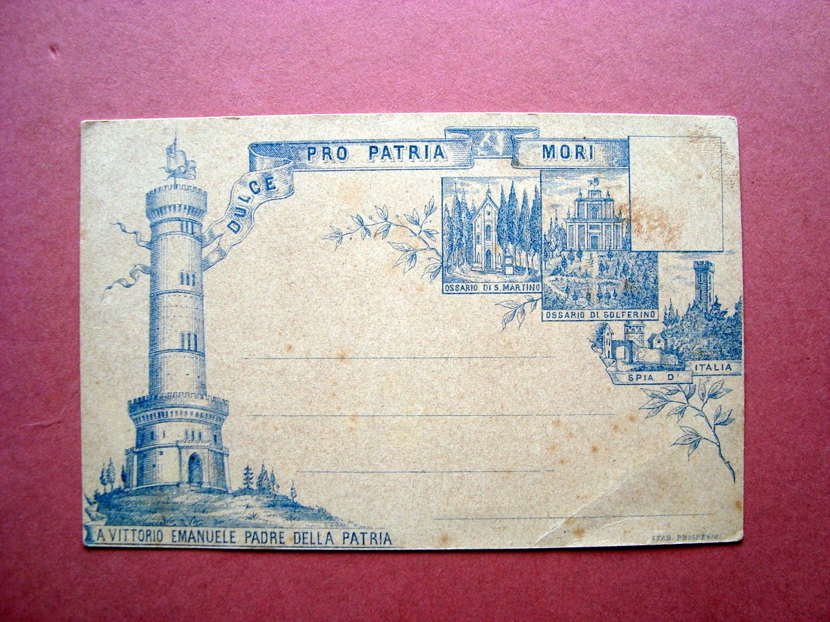 Cartolina Dulce Pro Patria Mori a Vitt.Emanuele Primi '900 non … | Immagine principale
