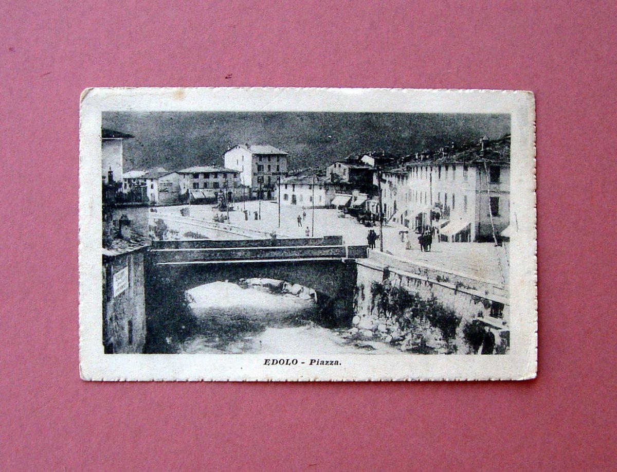 Cartolina Edolo Piazza 1918 viaggiata | Immagine principale
