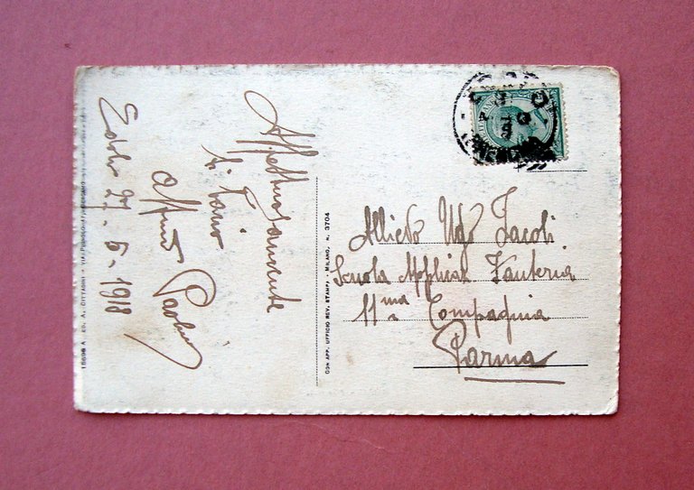 Cartolina Edolo Piazza 1918 viaggiata | Immagine Gallery 2