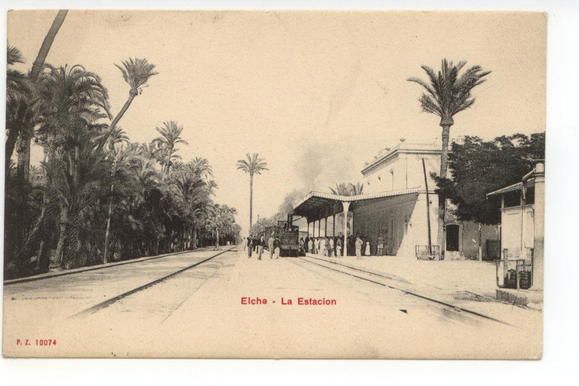 Cartolina Elche La Estacion non viaggiata Spagna treno