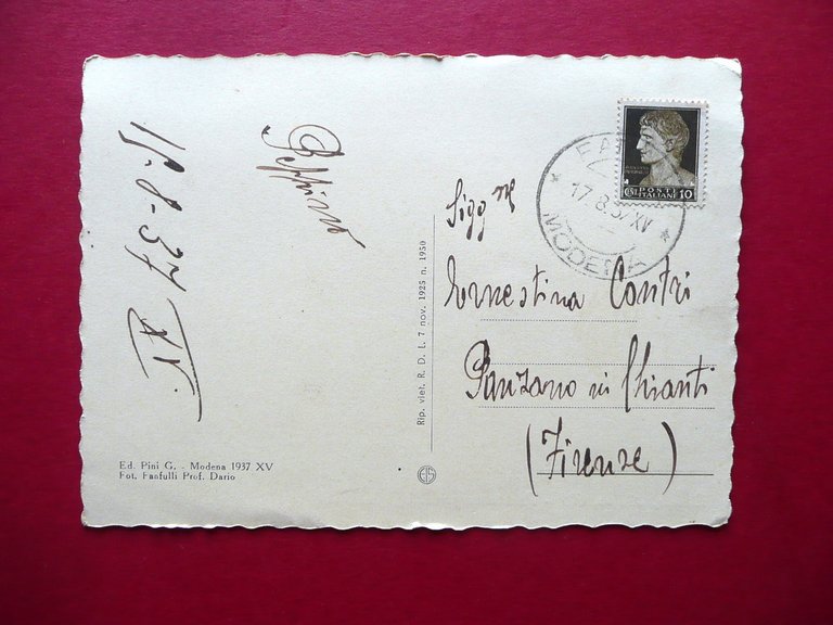 Cartolina Fanano Panorama Parziale Appennino Modenese Modena Viaggiata 1937