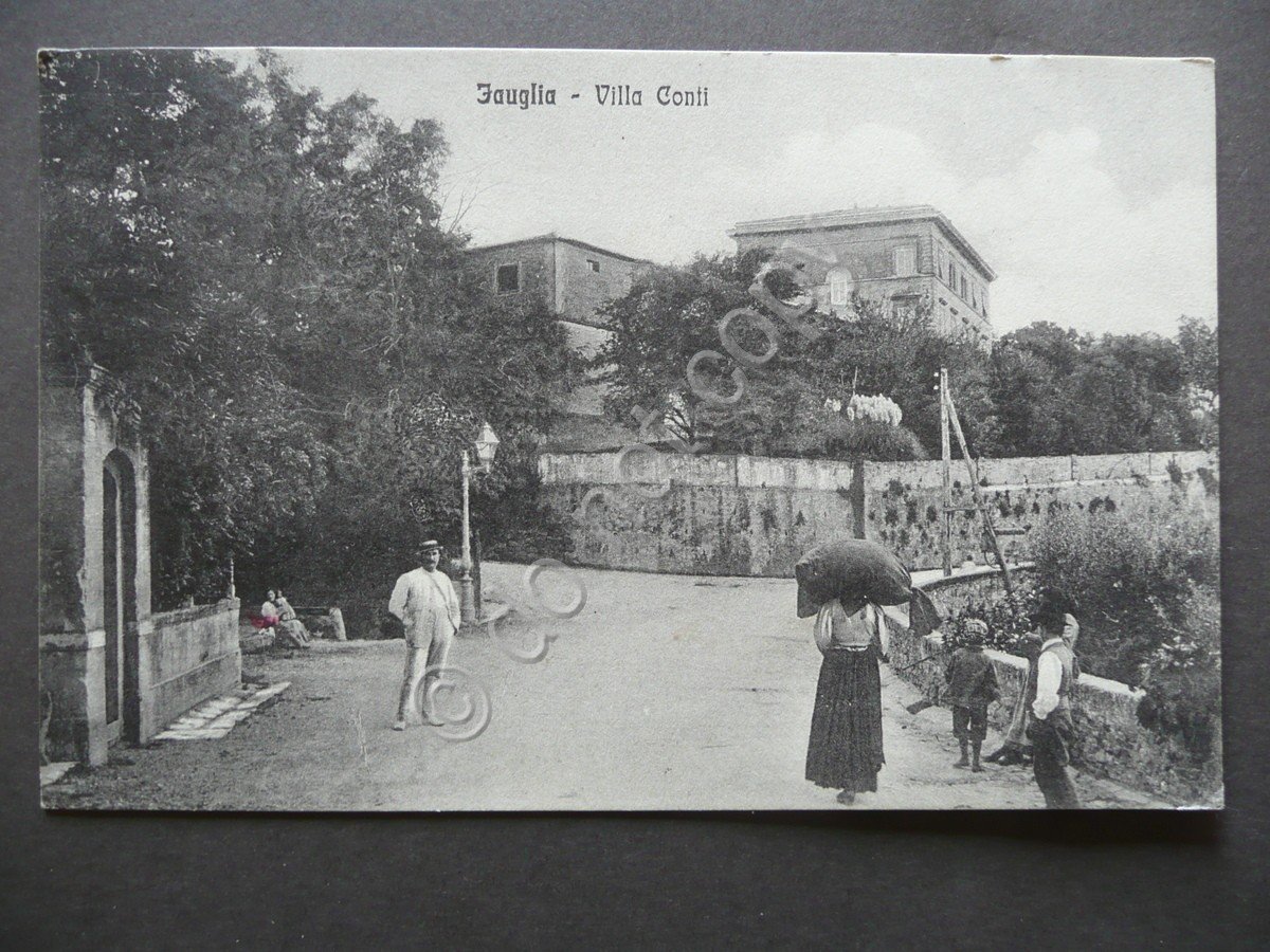 Cartolina Fauglia Villa Conti Pisa Animata Viaggiata 1912