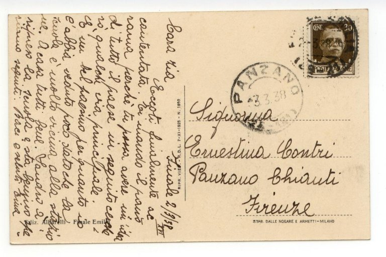 Cartolina Finale Emilia Panorama 1938 viaggiata | Immagine Gallery 2