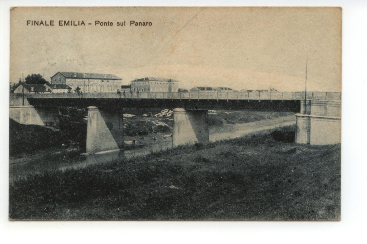 Cartolina Finale Emilia Ponte Sul Panaro 1921 viaggiata Modena