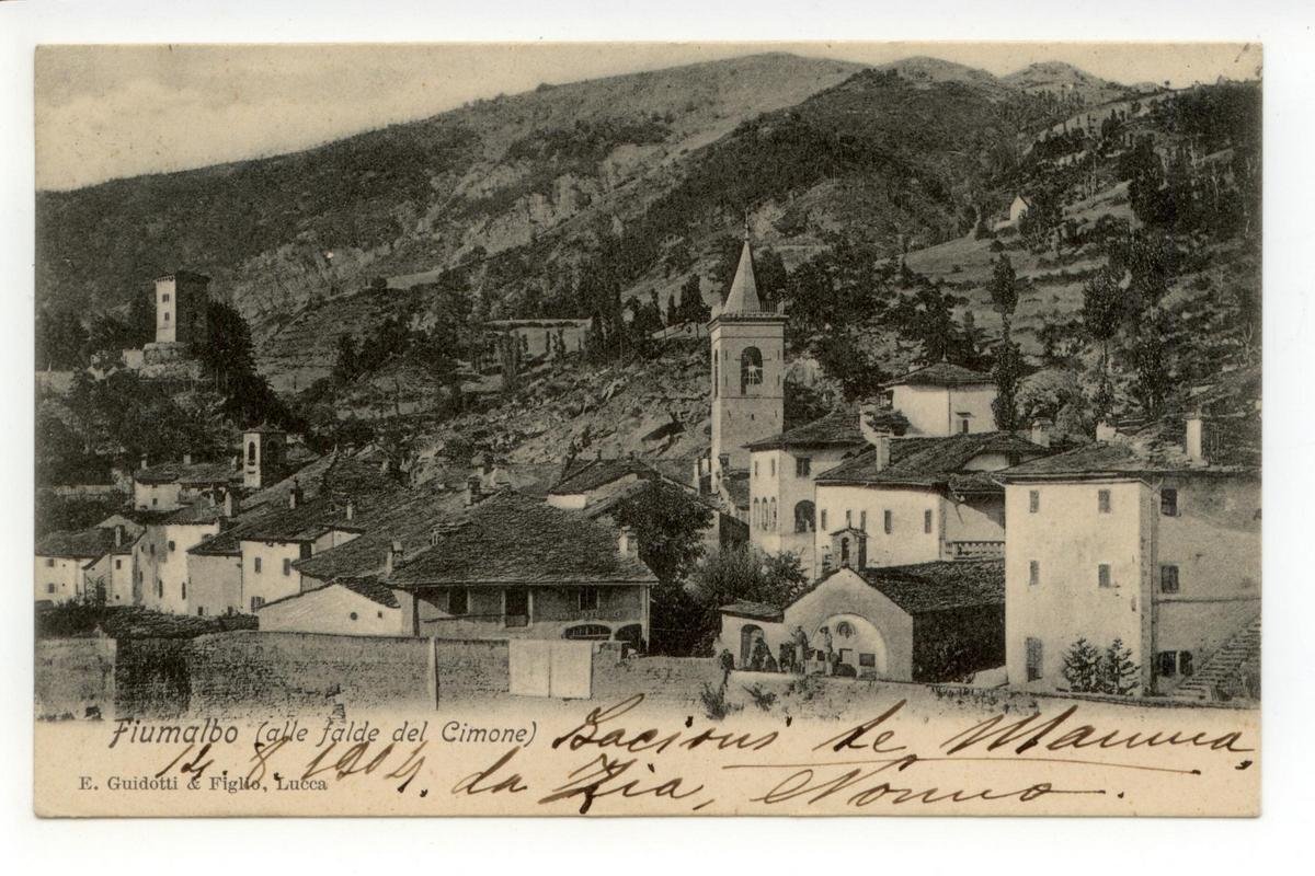 Cartolina Fiumalbo alle Falde del Cimone 1904 viaggiata Modena bella