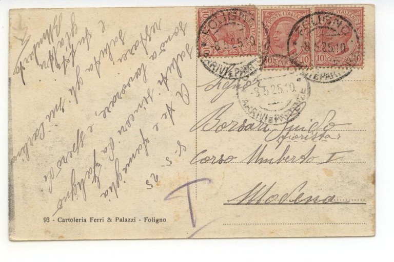 Cartolina Foligno Interno Stazione Ferroviaria 1925 viaggiata Perugia | Immagine Gallery 2