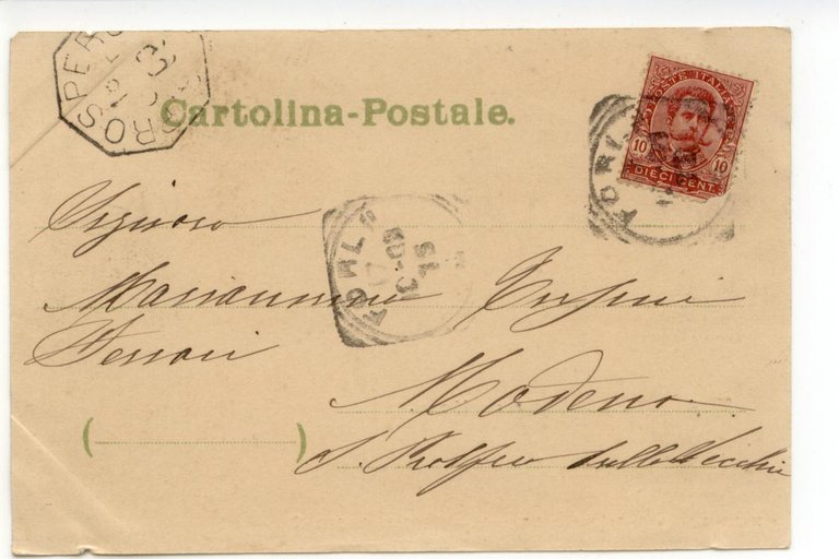 Cartolina ForlÏ Barriera Mazzini 1900 viaggiata