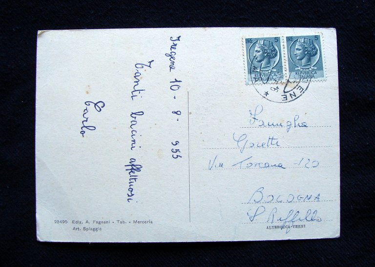 Cartolina Fregene Albergo Ristorante Villa dei Pini Villa Schipa viaggiata …