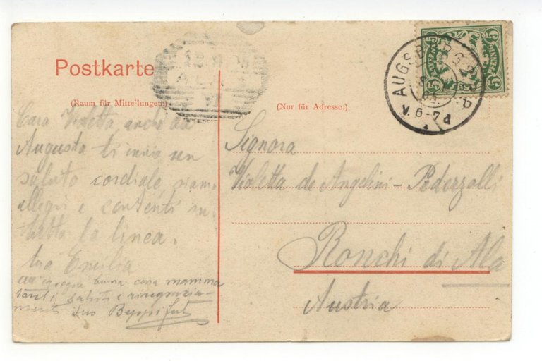 Cartolina Funfgrad Turm Alt Augsburg 1905 viaggiata Germania | Immagine Gallery 2