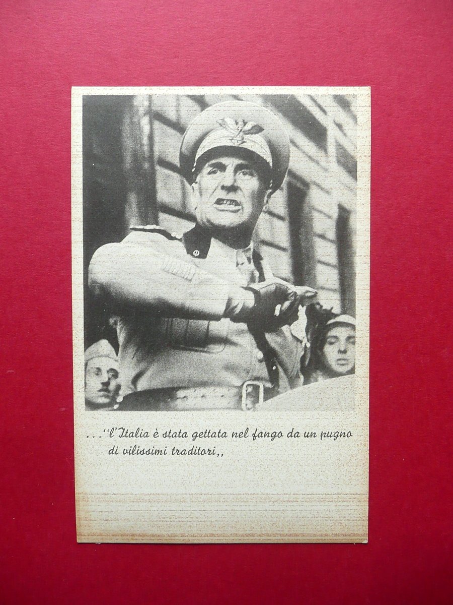 Cartolina Generale Graziani RSI Italia Gettata nel Fango Originale 1944 …